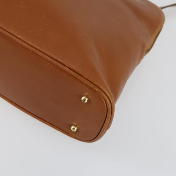 GUCCI Bamboo Hand Bag Leather 2way Brown Gold Auth 155634