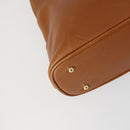 GUCCI Bamboo Hand Bag Leather 2way Brown Gold Auth 155634-13