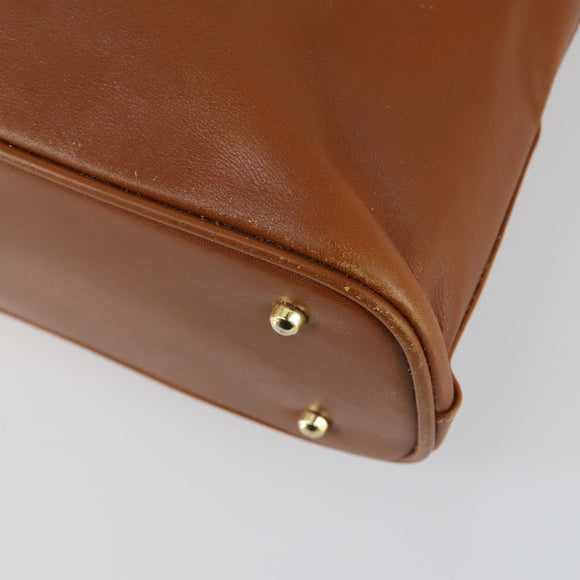 GUCCI Bamboo Hand Bag Leather 2way Brown Gold Auth 155634