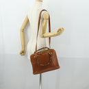 GUCCI Bamboo Hand Bag Leather 2way Brown Gold Auth 155634-24