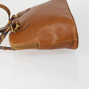 GUCCI Bamboo Hand Bag Leather 2way Brown Gold Auth 155634-5