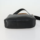 GUCCI Bamboo Shoulder Bag Leather 2way Black Gold 001 1638 2123 Auth 155635-11