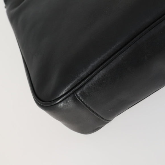 GUCCI Bamboo Shoulder Bag Leather 2way Black Gold 001 1638 2123 Auth 155635