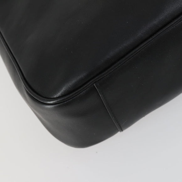 GUCCI Bamboo Shoulder Bag Leather 2way Black Gold 001 1638 2123 Auth 155635