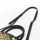 Gianni Versace Hand Bag PVC Leather 2way Yellow Gold Auth 155640-14