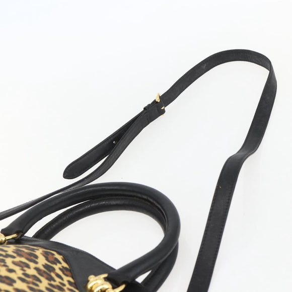 Gianni Versace Hand Bag PVC Leather 2way Yellow Gold Auth 155640