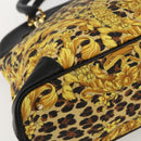 Gianni Versace Hand Bag PVC Leather 2way Yellow Gold Auth 155640-17