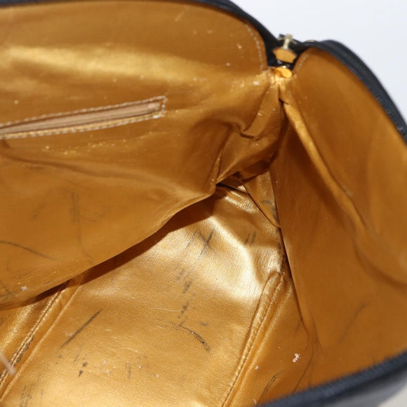 Gianni Versace Hand Bag PVC Leather 2way Yellow Gold Auth 155640