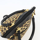 Gianni Versace Hand Bag PVC Leather 2way Yellow Gold Auth 155640-6