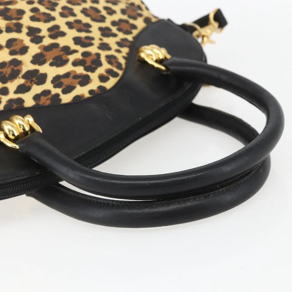 Gianni Versace Hand Bag PVC Leather 2way Yellow Gold Auth 155640