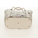 GUCCI Flora Tote Bag Leather White Gold 336777 Auth 155641V-6