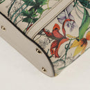 GUCCI Flora Tote Bag Leather White Gold 336777 Auth 155641V-18