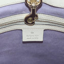 GUCCI Flora Tote Bag Leather White Gold 336777 Auth 155641V-19
