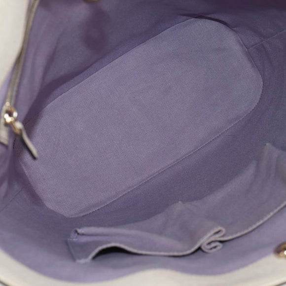 GUCCI Flora Tote Bag Leather White Gold 336777 Auth 155641V