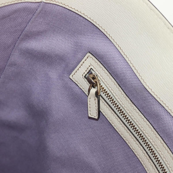 GUCCI Flora Tote Bag Leather White Gold 336777 Auth 155641V