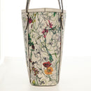 GUCCI Flora Tote Bag Leather White Gold 336777 Auth 155641V-3