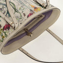 GUCCI Flora Tote Bag Leather White Gold 336777 Auth 155641V-7