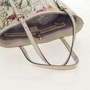 GUCCI Flora Tote Bag Leather White Gold 336777 Auth 155641V-8