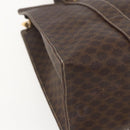 CELINE Macadam Canvas Tote Bag PVC Leather Brown Gold Auth 155642-11