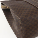 CELINE Macadam Canvas Tote Bag PVC Leather Brown Gold Auth 155642-13