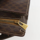 CELINE Macadam Canvas Tote Bag PVC Leather Brown Gold Auth 155642-14