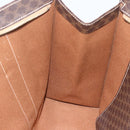 CELINE Macadam Canvas Tote Bag PVC Leather Brown Gold Auth 155642-18