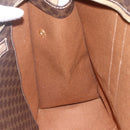 CELINE Macadam Canvas Tote Bag PVC Leather Brown Gold Auth 155642-19