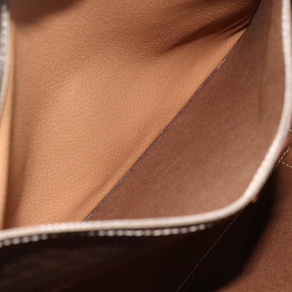 CELINE Macadam Canvas Tote Bag PVC Leather Brown Gold Auth 155642