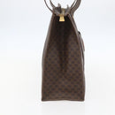 CELINE Macadam Canvas Tote Bag PVC Leather Brown Gold Auth 155642-4