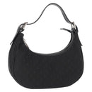 CELINE C Macadam Canvas Hand Bag Black Silver Auth 155645-1
