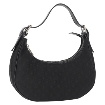 CELINE C Macadam Canvas Hand Bag Black Silver Auth 155645