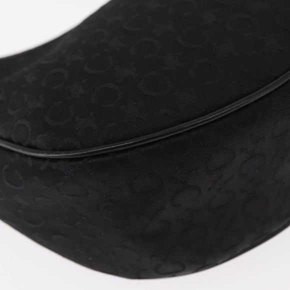 CELINE C Macadam Canvas Hand Bag Black Silver Auth 155645