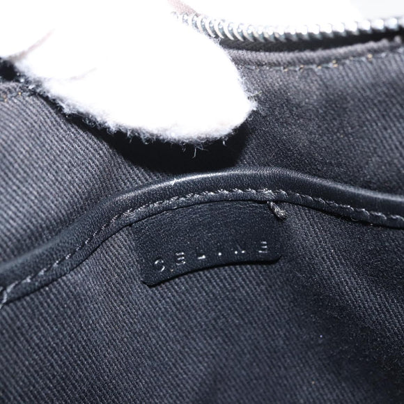 CELINE C Macadam Canvas Hand Bag Black Silver Auth 155645