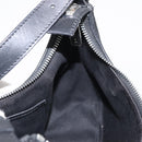 CELINE C Macadam Canvas Hand Bag Black Silver Auth 155645-17
