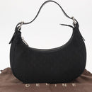CELINE C Macadam Canvas Hand Bag Black Silver Auth 155645-22