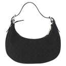 CELINE C Macadam Canvas Hand Bag Black Silver Auth 155645-3