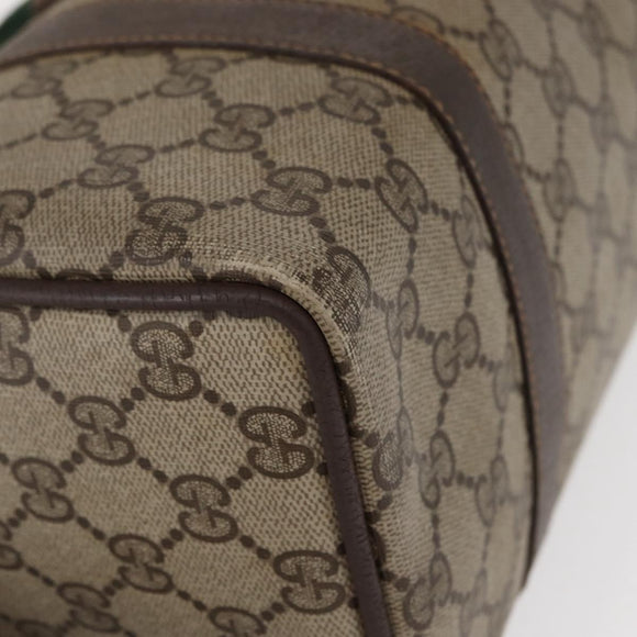 GUCCI GG Supreme Web Sherry Line Boston Bag PVC Beige Gold 40 02 006 Auth 155649