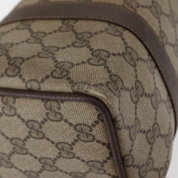 GUCCI GG Supreme Web Sherry Line Boston Bag PVC Beige Gold 40 02 006 Auth 155649