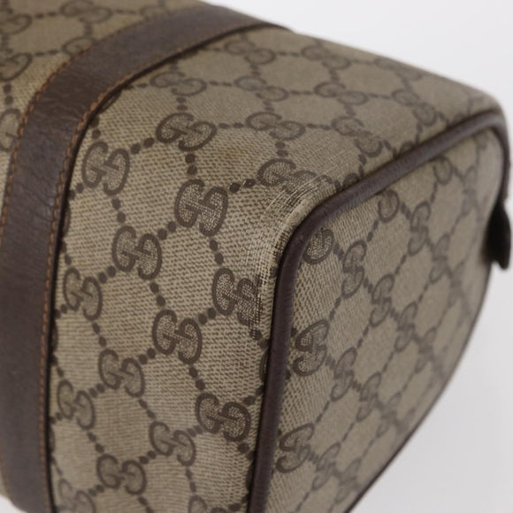 GUCCI GG Supreme Web Sherry Line Boston Bag PVC Beige Gold 40 02 006 Auth 155649