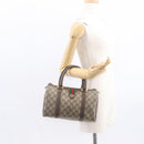 GUCCI GG Supreme Web Sherry Line Boston Bag PVC Beige Gold 40 02 006 Auth 155649-23