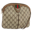 GUCCI GG Supreme Web Sherry Line Bag PVC Beige Gold 904 02 047 Auth 155650-1