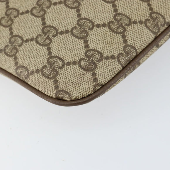 GUCCI GG Supreme Web Sherry Line Bag PVC Beige Gold 904 02 047 Auth 155650