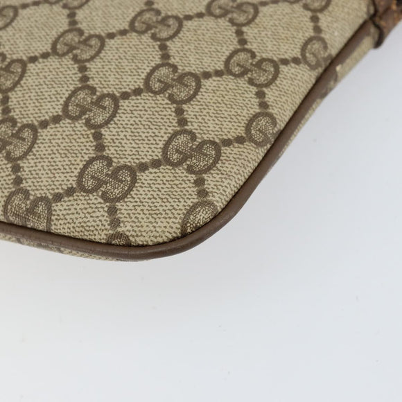 GUCCI GG Supreme Web Sherry Line Bag PVC Beige Gold 904 02 047 Auth 155650