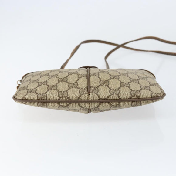 GUCCI GG Supreme Web Sherry Line Bag PVC Beige Gold 904 02 047 Auth 155650