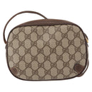 GUCCI GG Supreme Web Sherry Line Bag PVC Beige Gold 156 02 066 Auth 155651-3