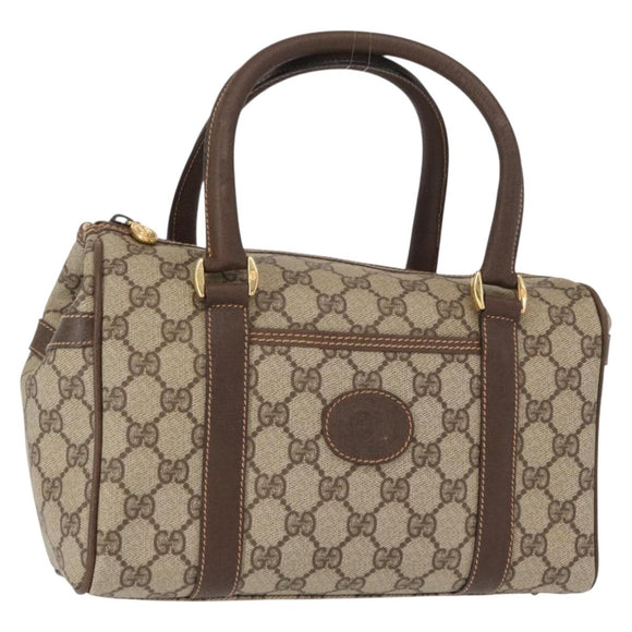 GUCCI GG Supreme Hand Bag PVC Beige Gold 000 101 0093 Auth 155653