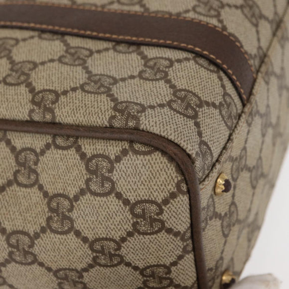 GUCCI GG Supreme Hand Bag PVC Beige Gold 000 101 0093 Auth 155653