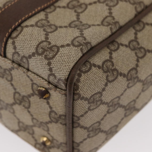 GUCCI GG Supreme Hand Bag PVC Beige Gold 000 101 0093 Auth 155653