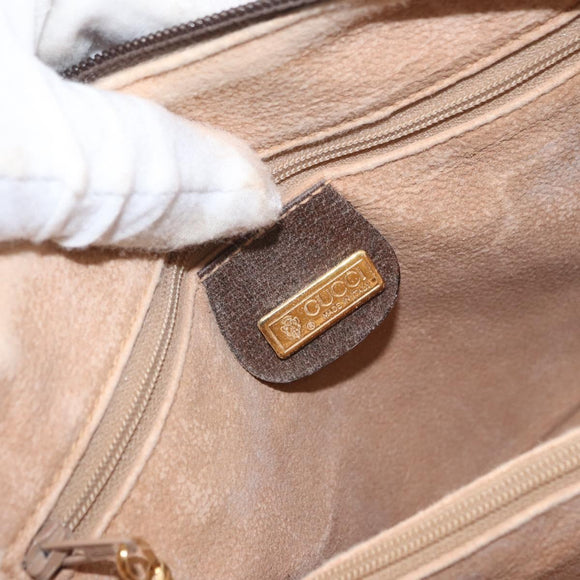 GUCCI GG Supreme Hand Bag PVC Beige Gold 000 101 0093 Auth 155653