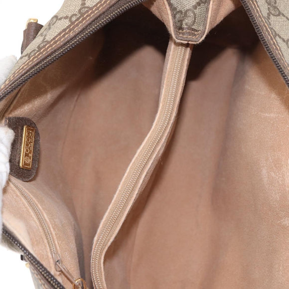 GUCCI GG Supreme Hand Bag PVC Beige Gold 000 101 0093 Auth 155653